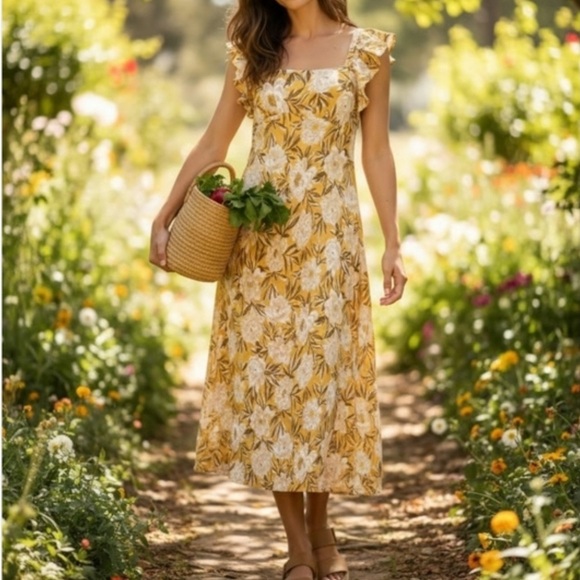 Madewell Dresses & Skirts - Madewell Floral Dress Angelina Slip Dress Chamomile Tea Yellow Floral Print